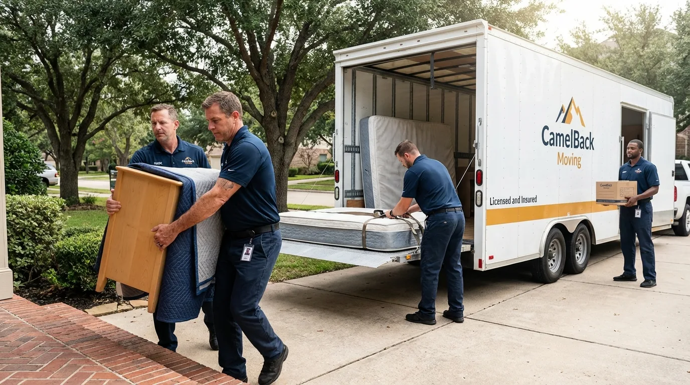 Crew loading residential truck for cross-state move from Beaver Falls, PA