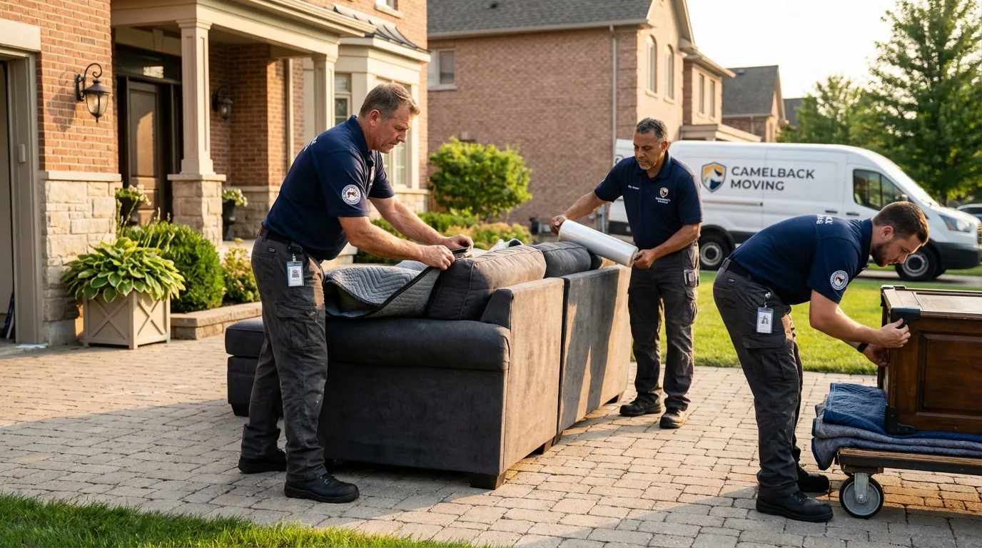 Large estate moving crew wrapping furniture in Beaver Falls, PA