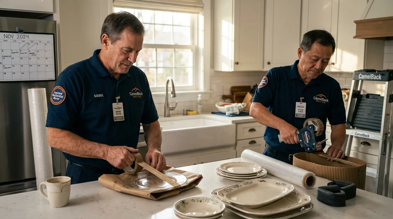 Professional crew packing kitchen dishware in Beaver Falls, PA