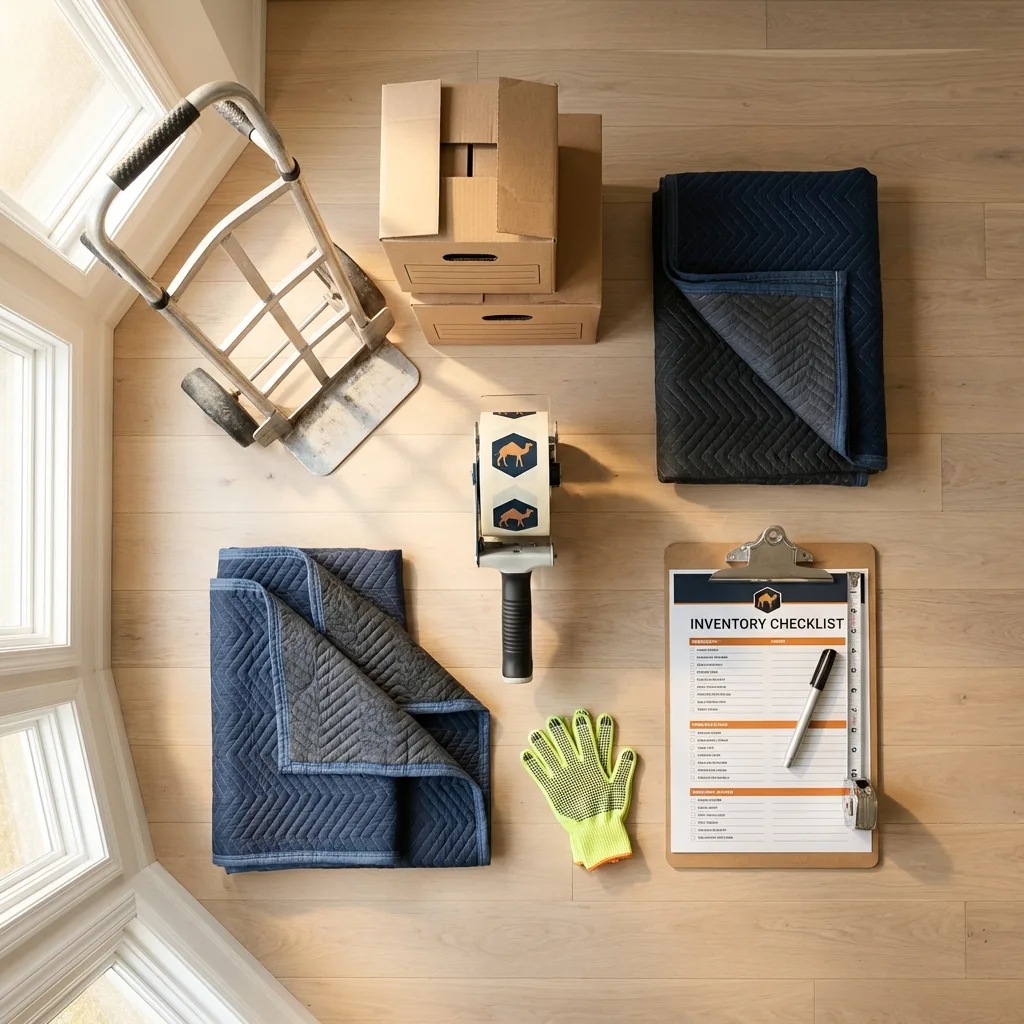 Professional moving supplies and packing materials layout for Beaver Falls residential relocations